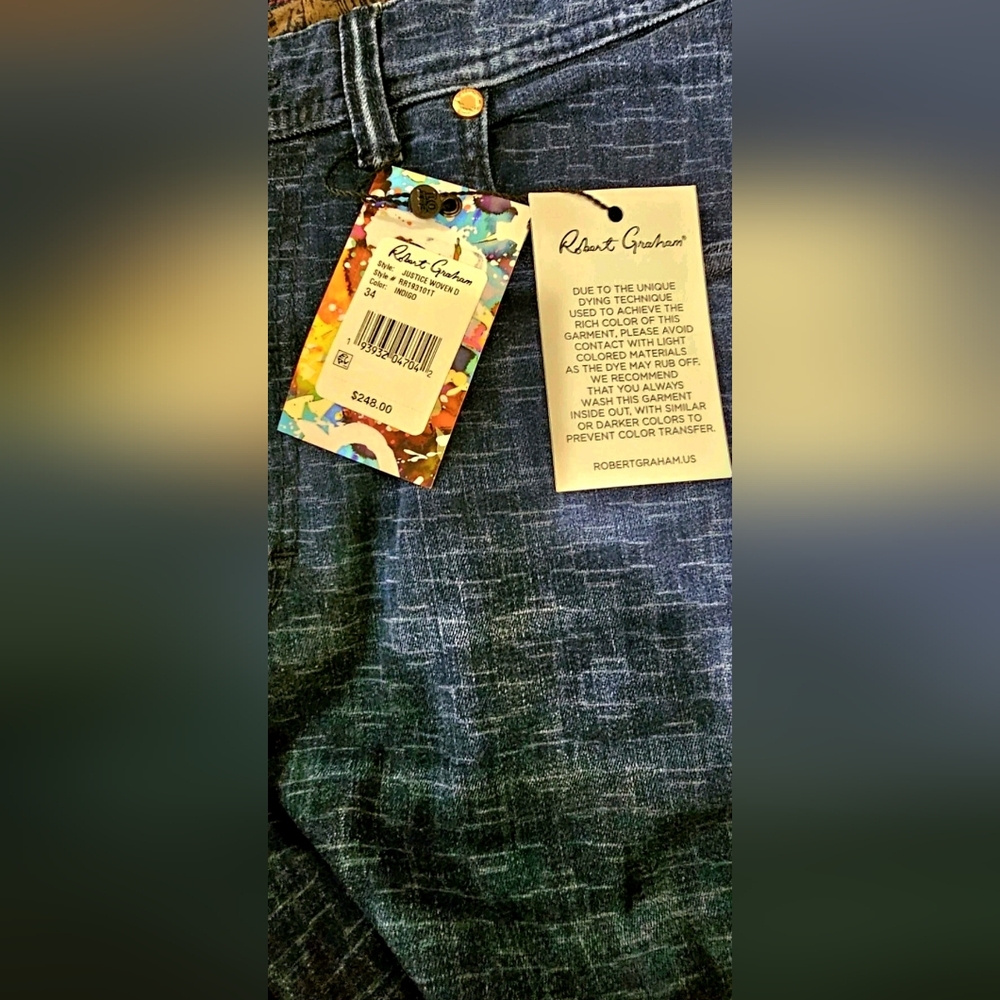 Robert Graham Indigo Denim Jeans NEW WITH TAGS . - Picture 4 of 12